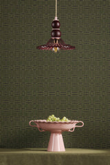 David Hunt Nueva Pendant Azalea Glass and Aubergine