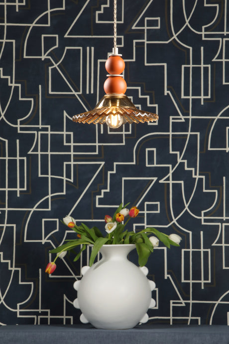 David Hunt Nueva Pendant Tobacco Glass and Marmalade