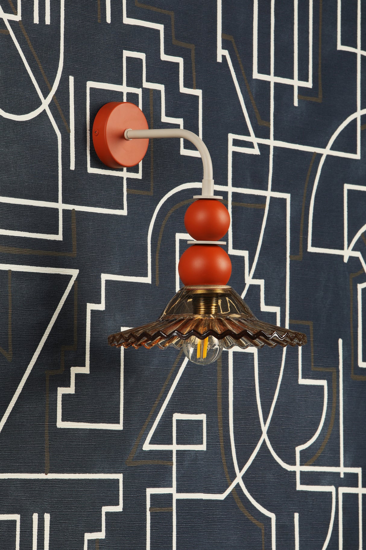 David Hunt Nueva Wall Light Tobacco Glass and Marmalade