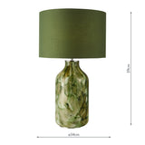 Dar Nuria Table Lamp Green Art Glass and Polished Chrome With Shade