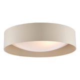 Dar Nysa 3 Light Flush Taupe Faux Silk and Opal Frosted Acrylic Diffuser