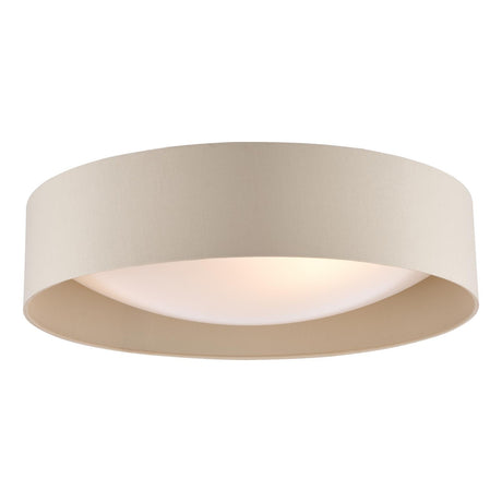 Dar Nysa 3 Light Flush Taupe Faux Silk and Opal Frosted Acrylic Diffuser