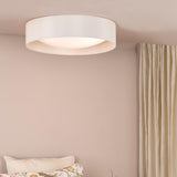 Dar Nysa 3 Light Flush Taupe Faux Silk and Opal Frosted Acrylic Diffuser