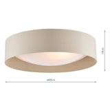 Dar Nysa 3 Light Flush Taupe Faux Silk and Opal Frosted Acrylic Diffuser