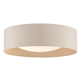 Dar Nysa 2 Light Flush Taupe Faux Silk and Opal Frosted Acrylic Diffuser