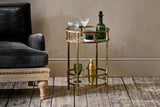 Nkuku Nakuru Iron & Glass Drinks Side Table Brass