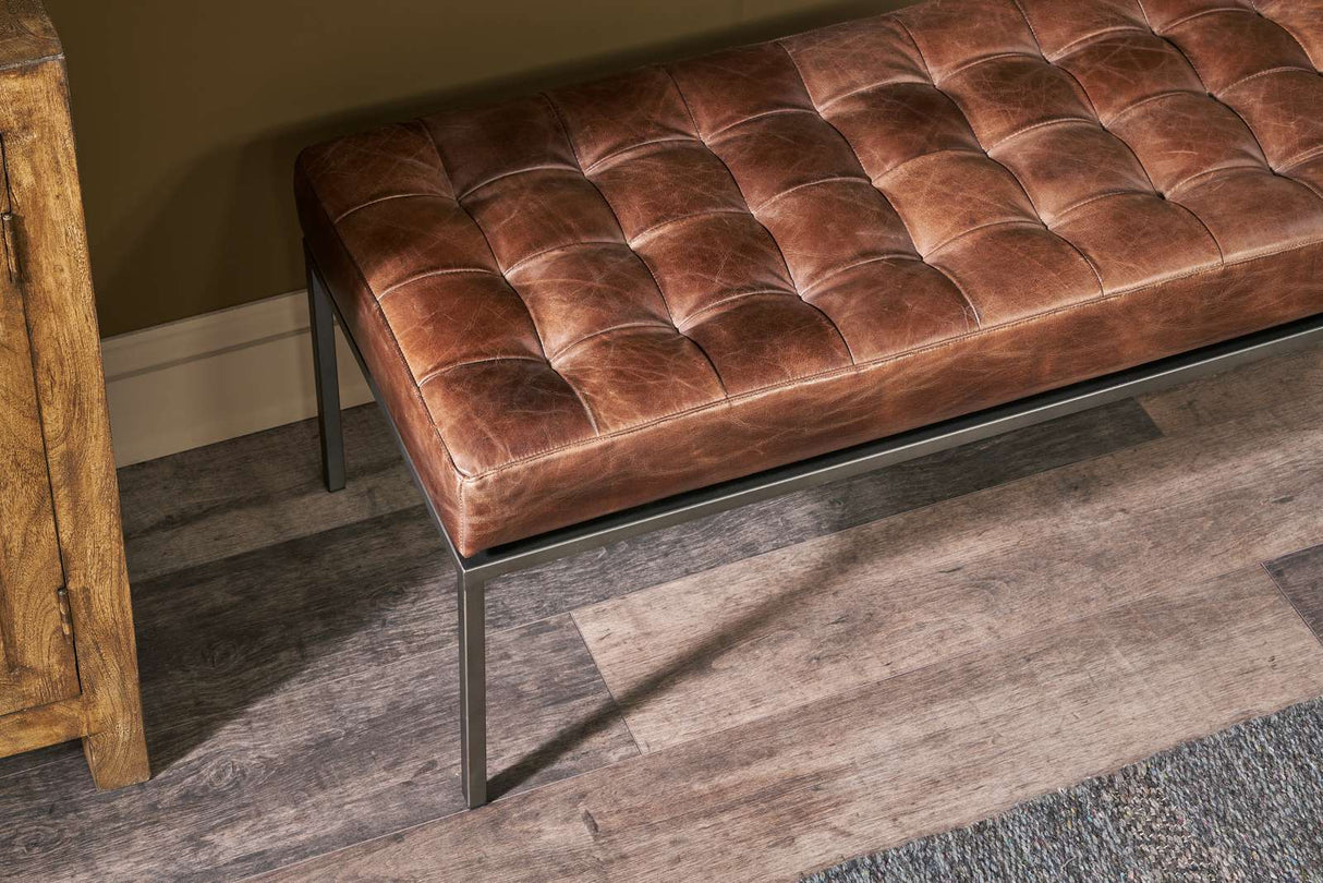 Nkuku Nasan Leather Upholstered Bench