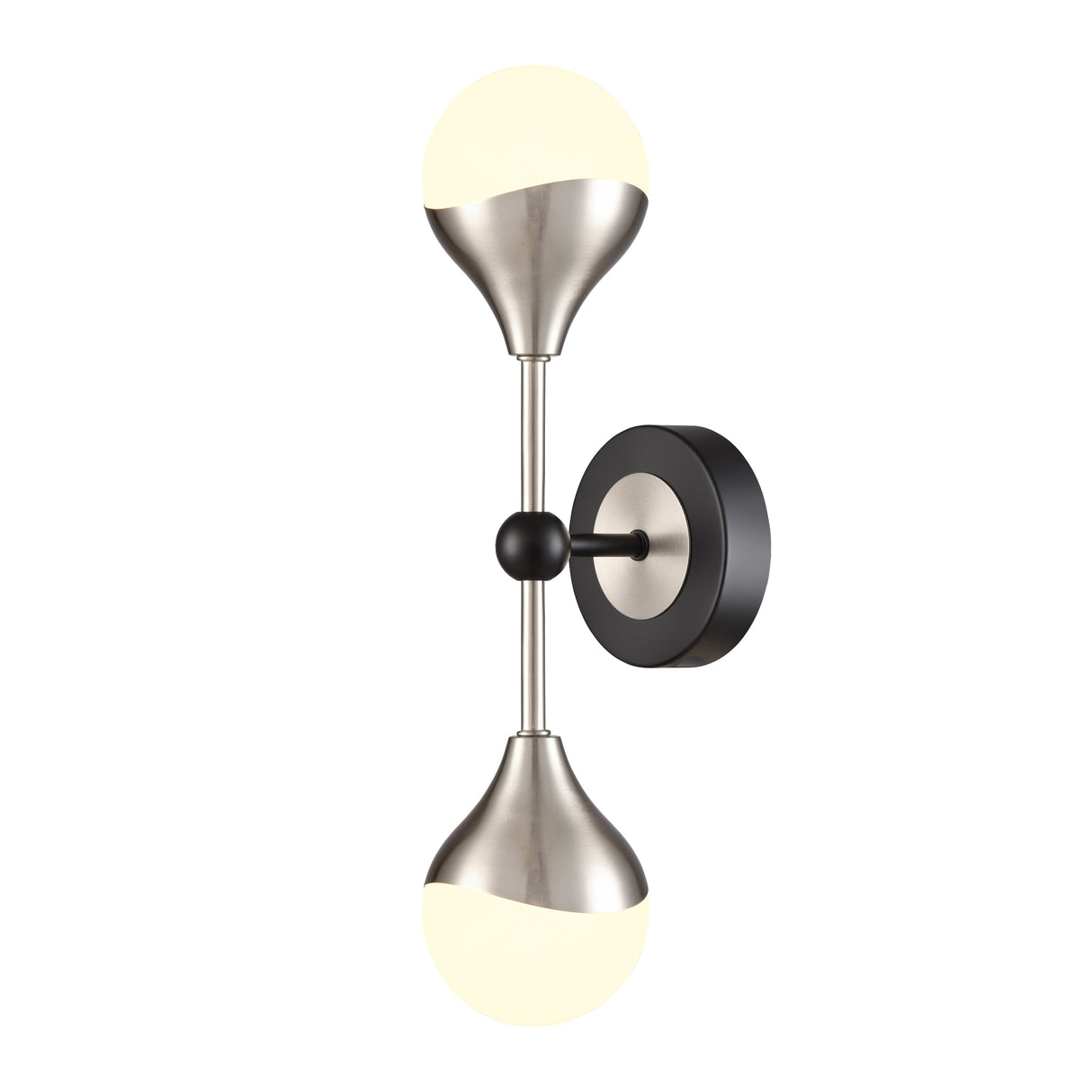 Franklite Nexus Double Wall Light matt black and satin nickel