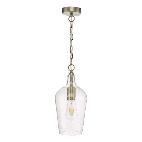 Dar Nida Pendant Antique Brass Glass –  from Amos Lighting + Home