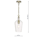 Dar Nida Pendant Antique Brass Glass –  from Amos Lighting + Home