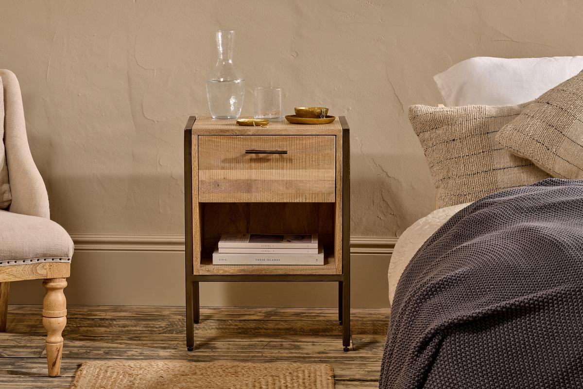 Nkuku Dasai Mango Wood Bedside Table