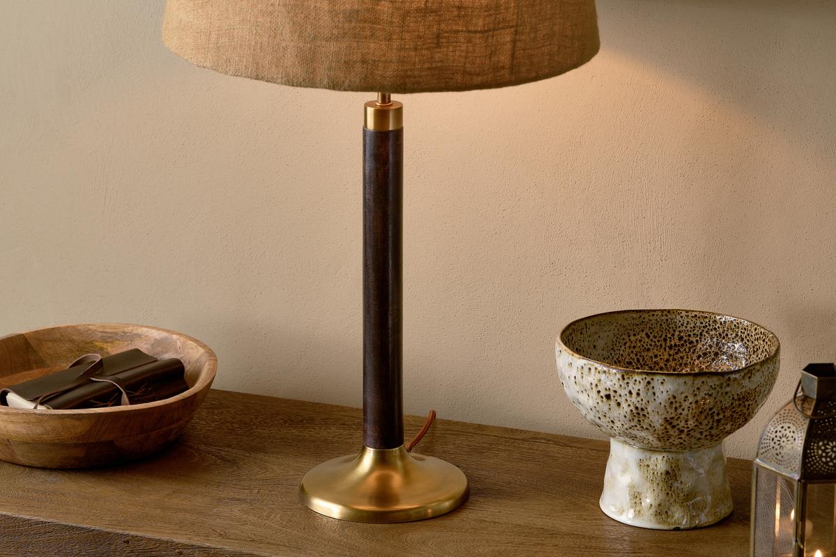 Nkuku Digha Wood & Metal Table Lamp