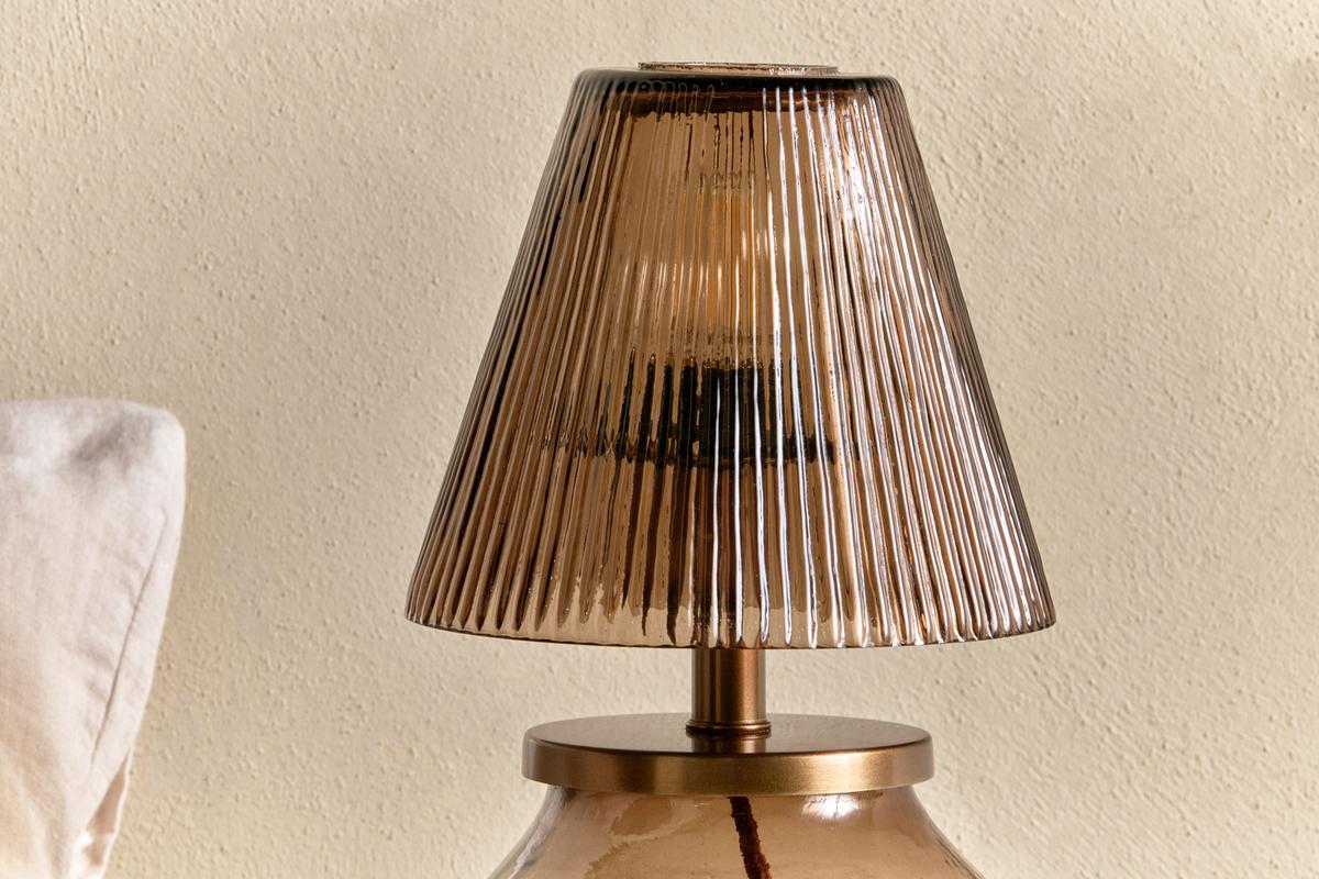 Nkuku Dimalai Recycled Smoked Brown Glass Table Lamp