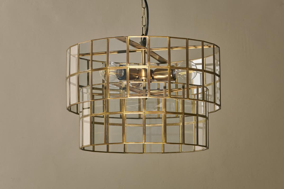 Nkuku Kirindi Glass Panelled Chandelier