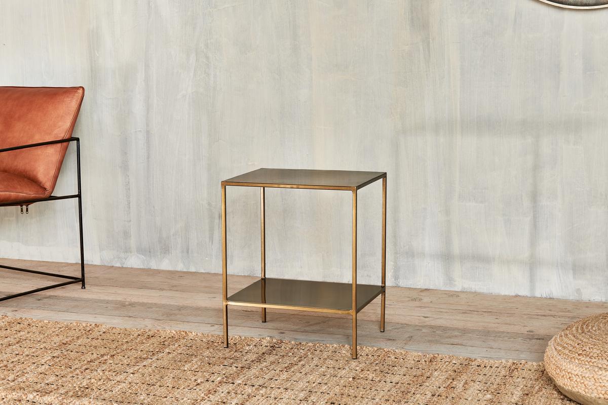 Nkuku Mahi Side Table Antique Brass Amos Lighting Home