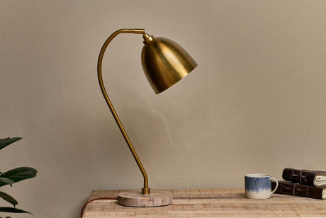 Nkuku Mahra Marble & Metal Desk Lamp