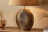 Nkuku Ramvas Etched Antique Brass Table Lamp