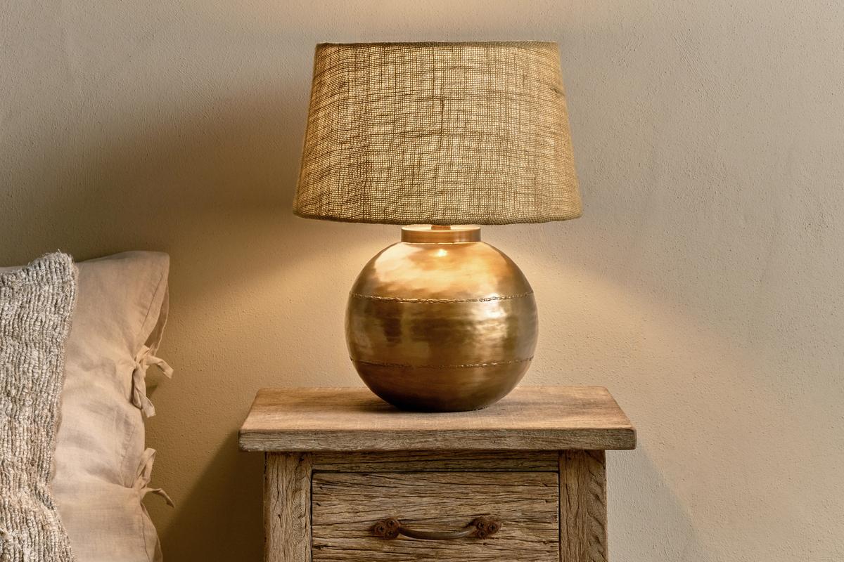 Nkuku Rasan Antique Brass Table Lamp