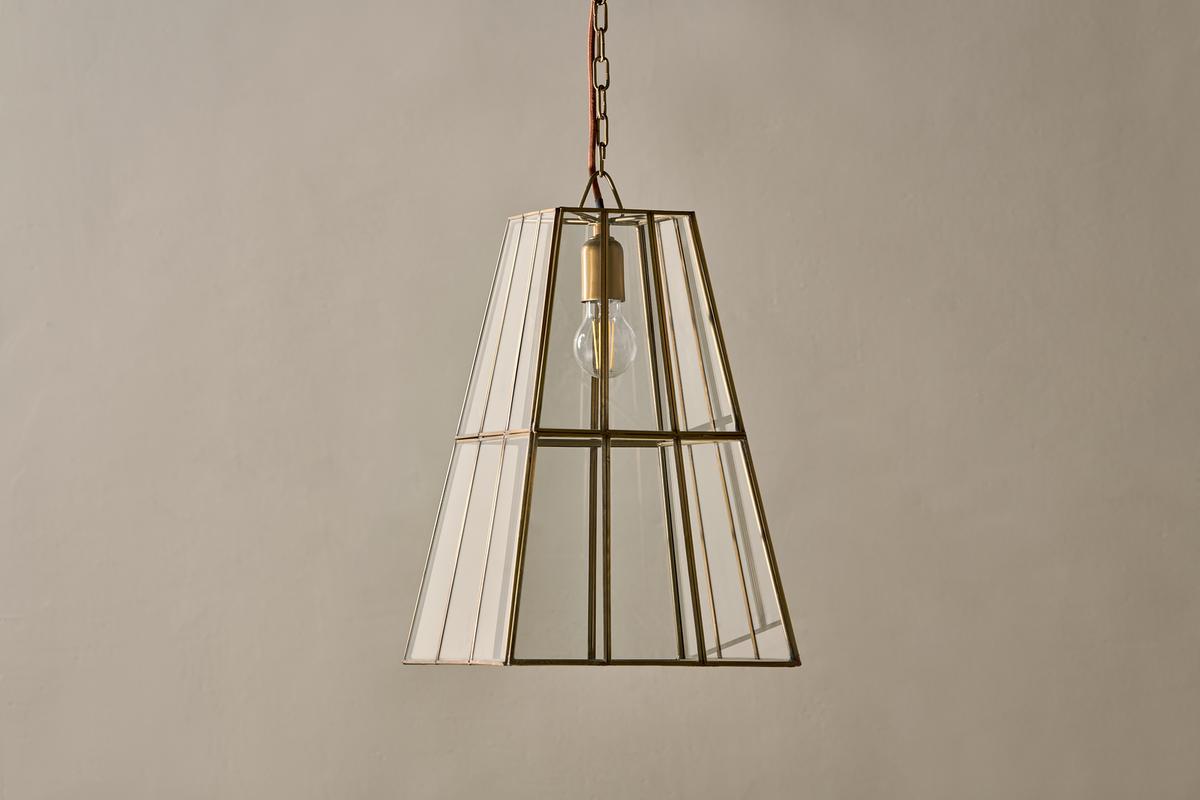 Nkuku Solan Glass Lantern Pendant