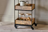 Nkuku Soma Mango Wood Storage Side Table Trolley