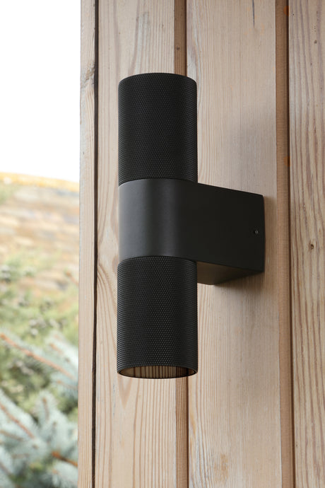 Dar Obi 2 Light Outdoor Wall Light Matt Black IP54