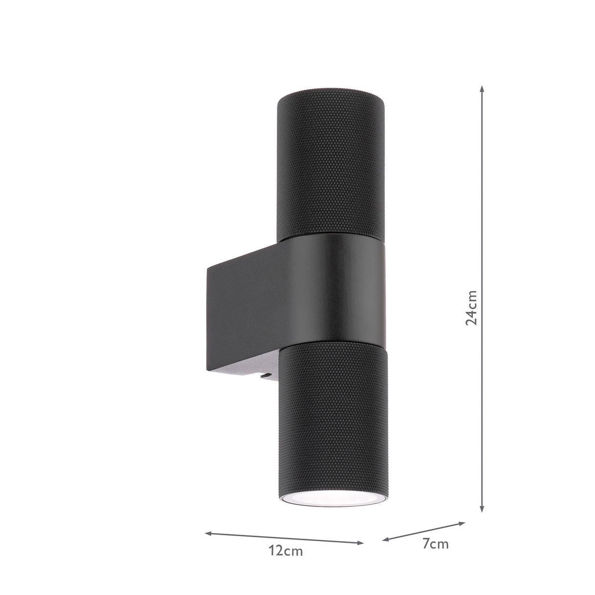 Dar Obi 2 Light Outdoor Wall Light Matt Black IP54