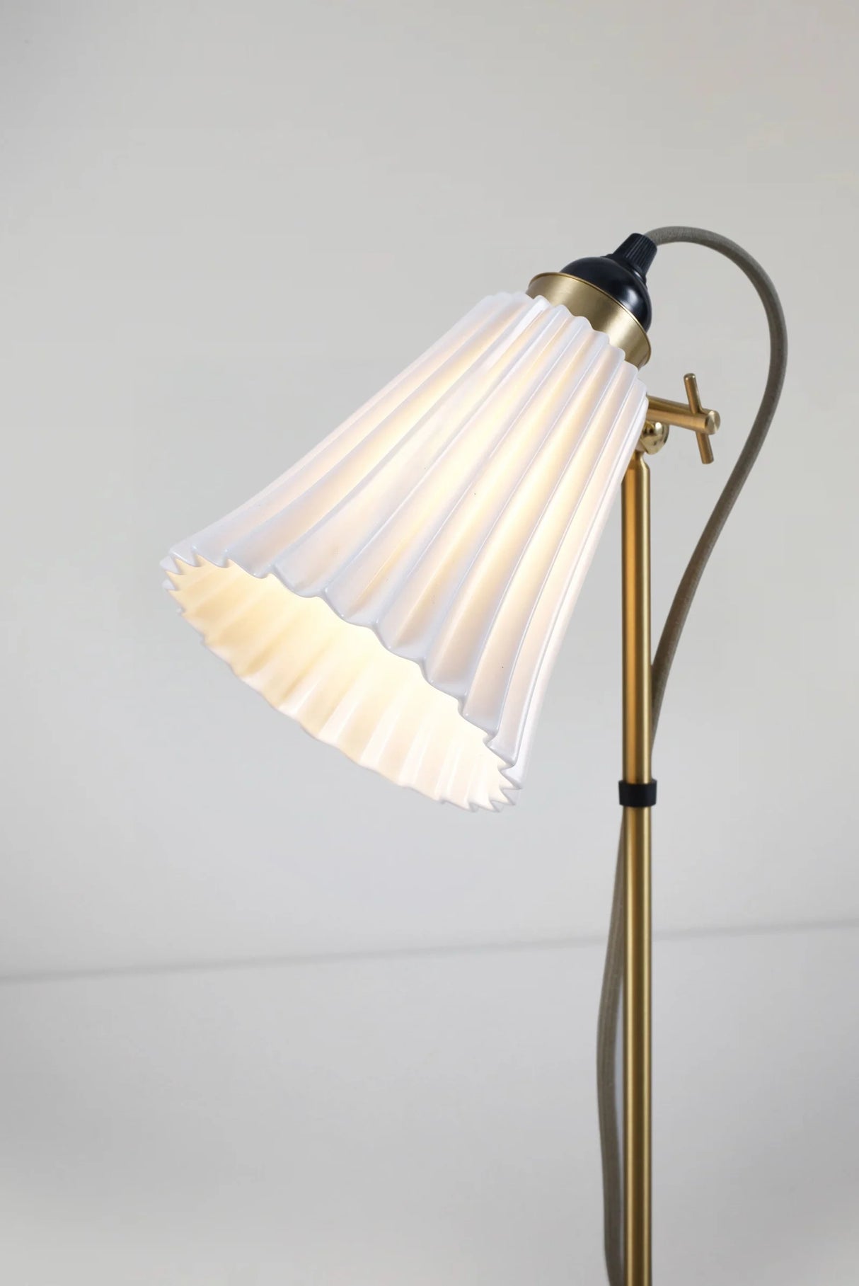 Original BTC Hector Pleat Medium Floor Light, Brass