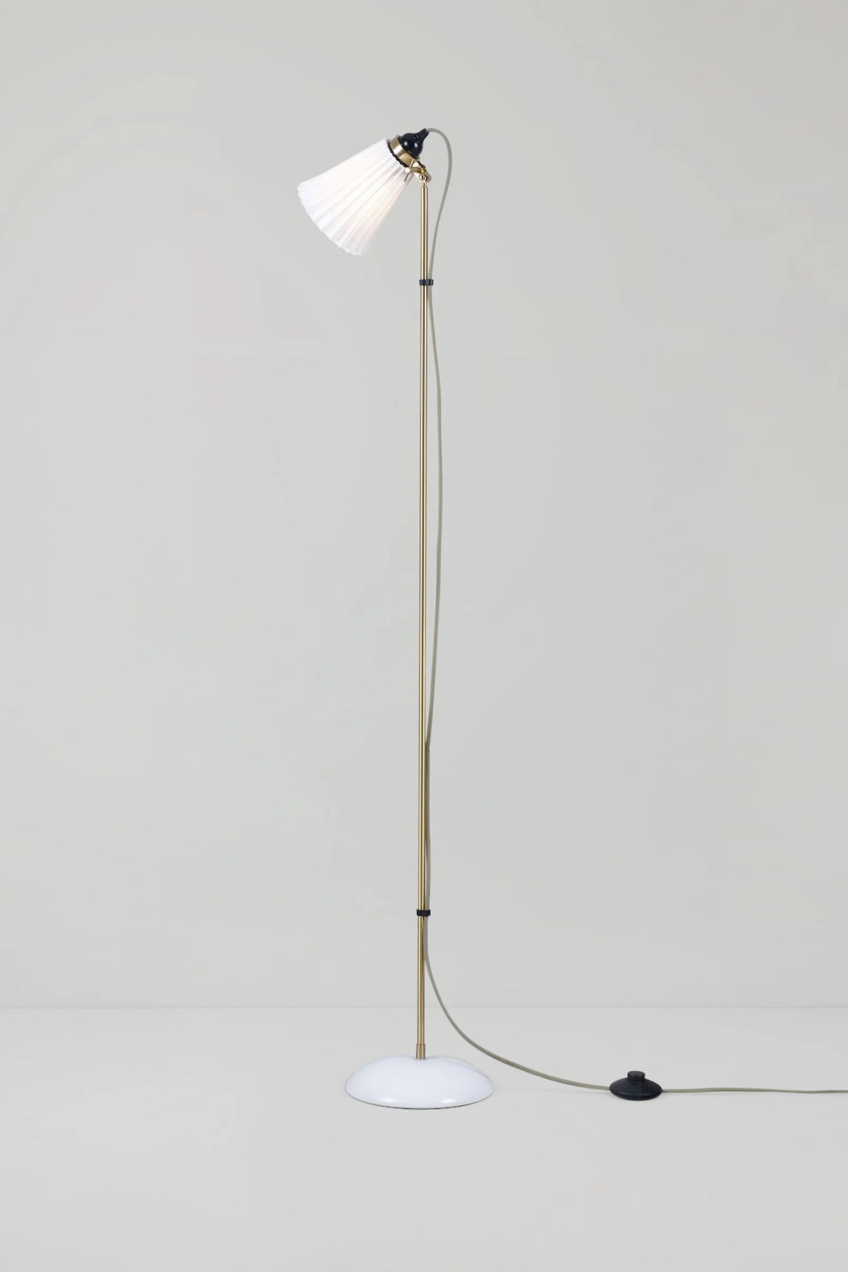 Original BTC Hector Pleat Medium Floor Light, Brass