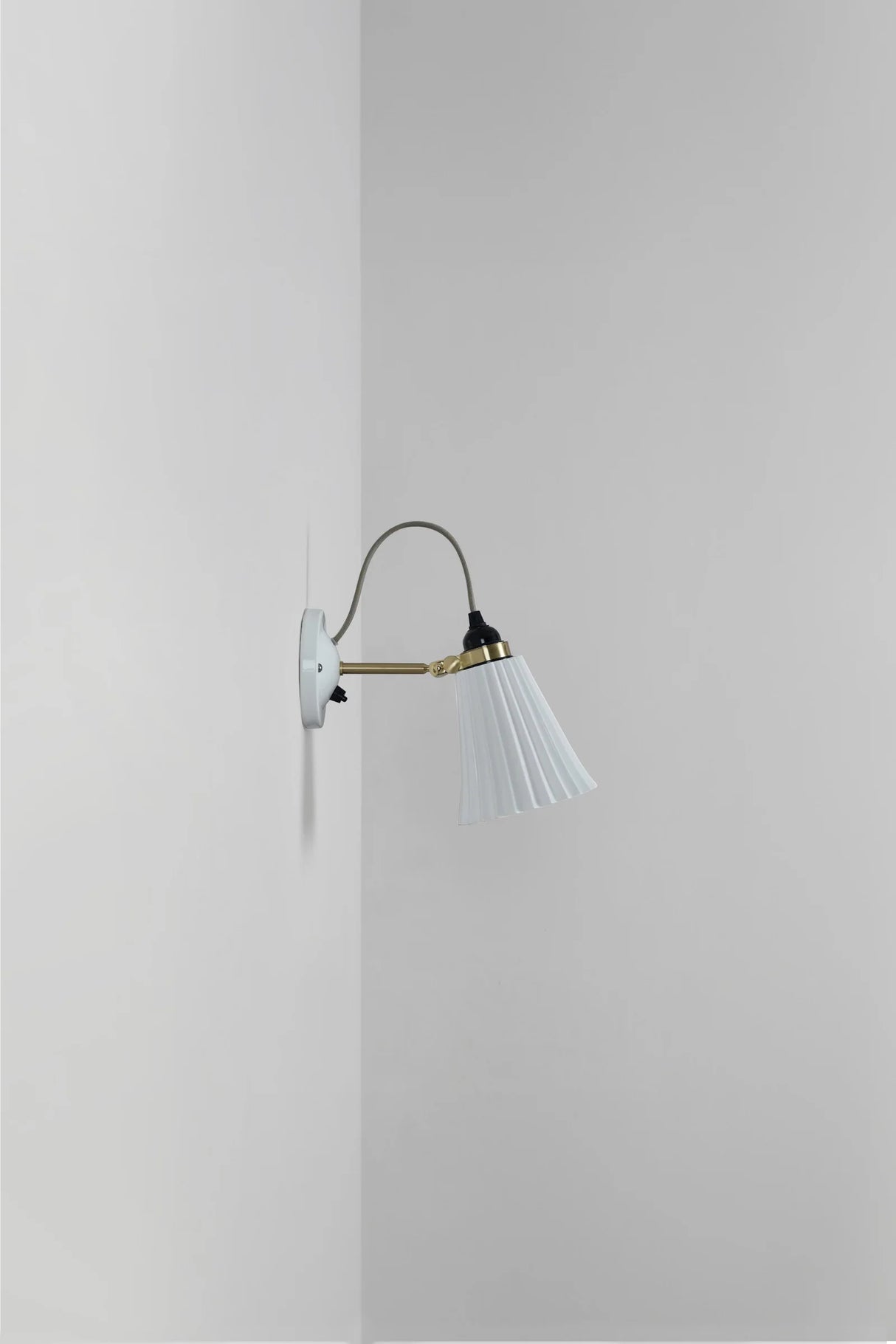 Original BTC Hector Pleat Medium Wall Light, Switched, Brass