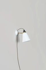 Original BTC Hector Pleat Medium Wall Light Brass, PSC (Plug, Switch & Cable)