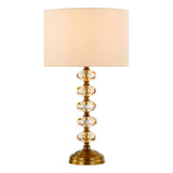 Dar Oleana Table Lamp Antique Bronze and Amber Crystal With Shade