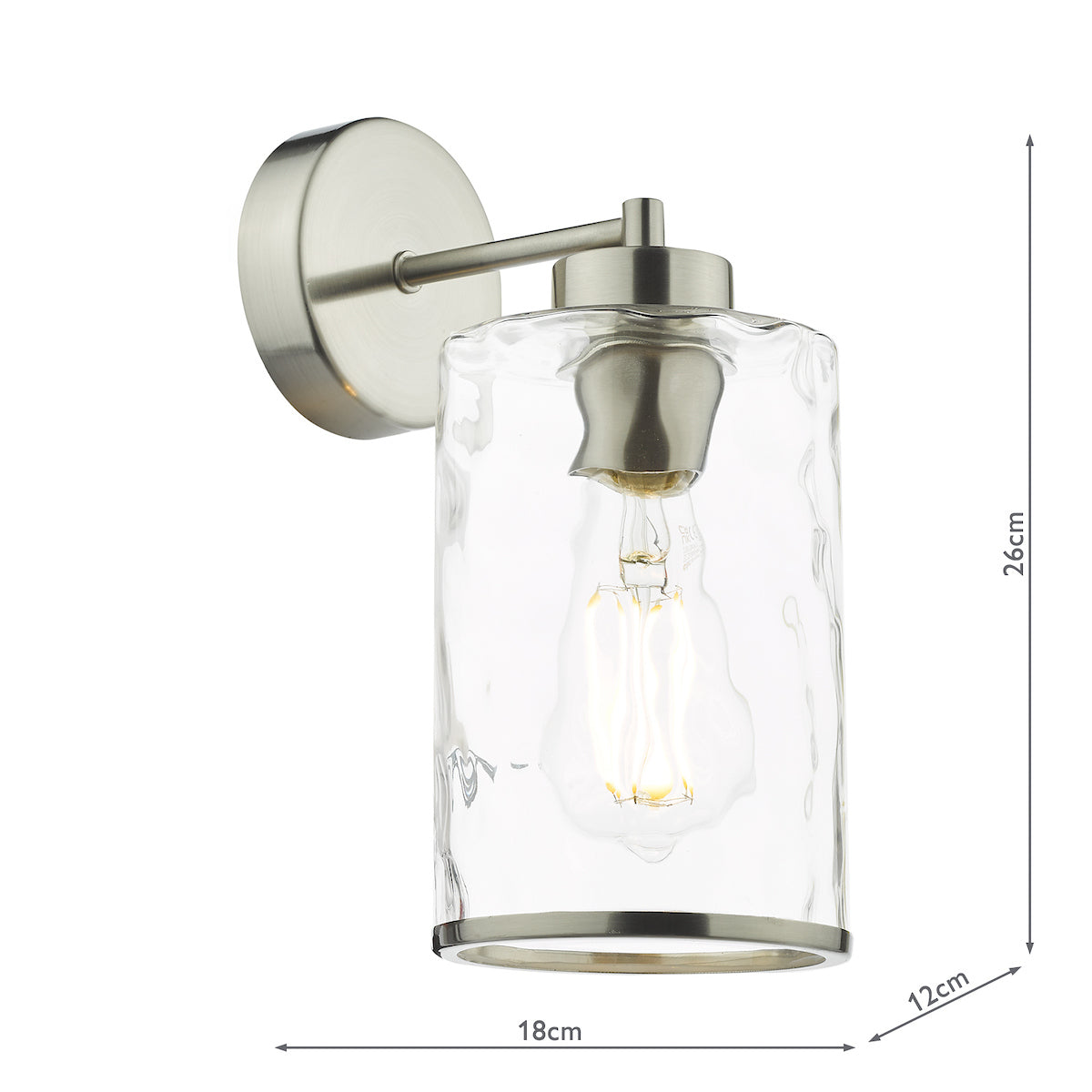 Dar Olsen Wall Light Satin Chrome and Glass –  from Amos Lighting + Home