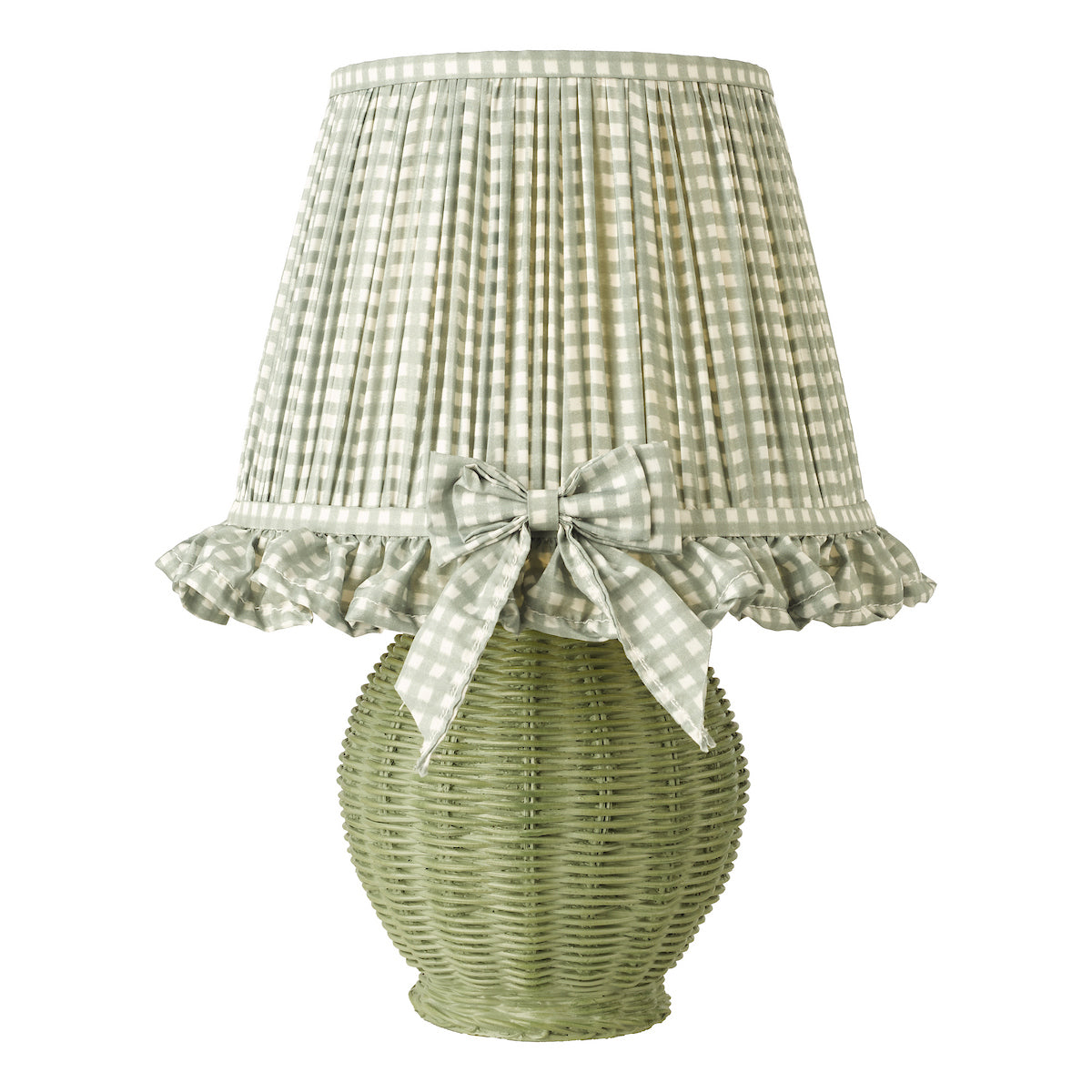 Dar Omer Table Lamp Matt Green and Antique Brass With Shade