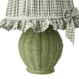 Dar Omer Table Lamp Matt Green and Antique Brass With Shade