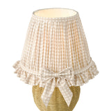 Dar Omer Table Lamp Matt Taupe and Antique Brass With Shade