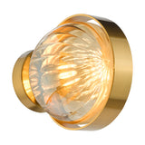 Dar Ophira Wall Light Antique Gold and Amber Ribbed Glass