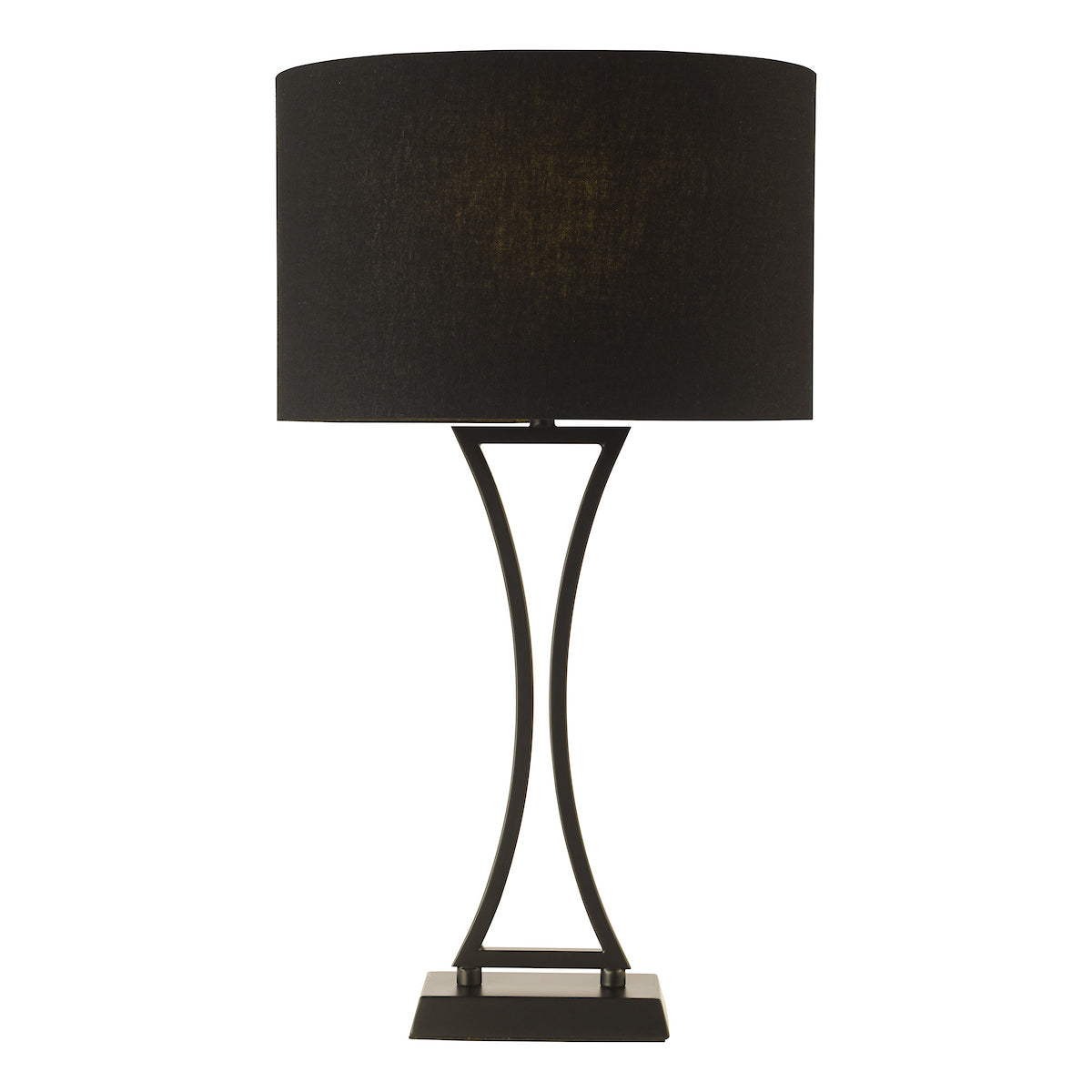 Dar Oporto Table Lamp Matt Black With Shade
