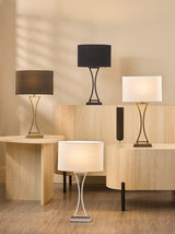Dar Oporto Table Lamp Matt Black With Shade