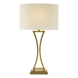 Dar Oporto Table Lamp Aged Brass With Shade