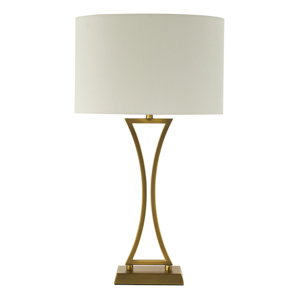 Dar Oporto Table Lamp Aged Brass With Shade