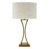 Dar Oporto Table Lamp Aged Brass With Shade