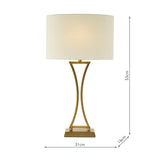 Dar Oporto Table Lamp Aged Brass With Shade