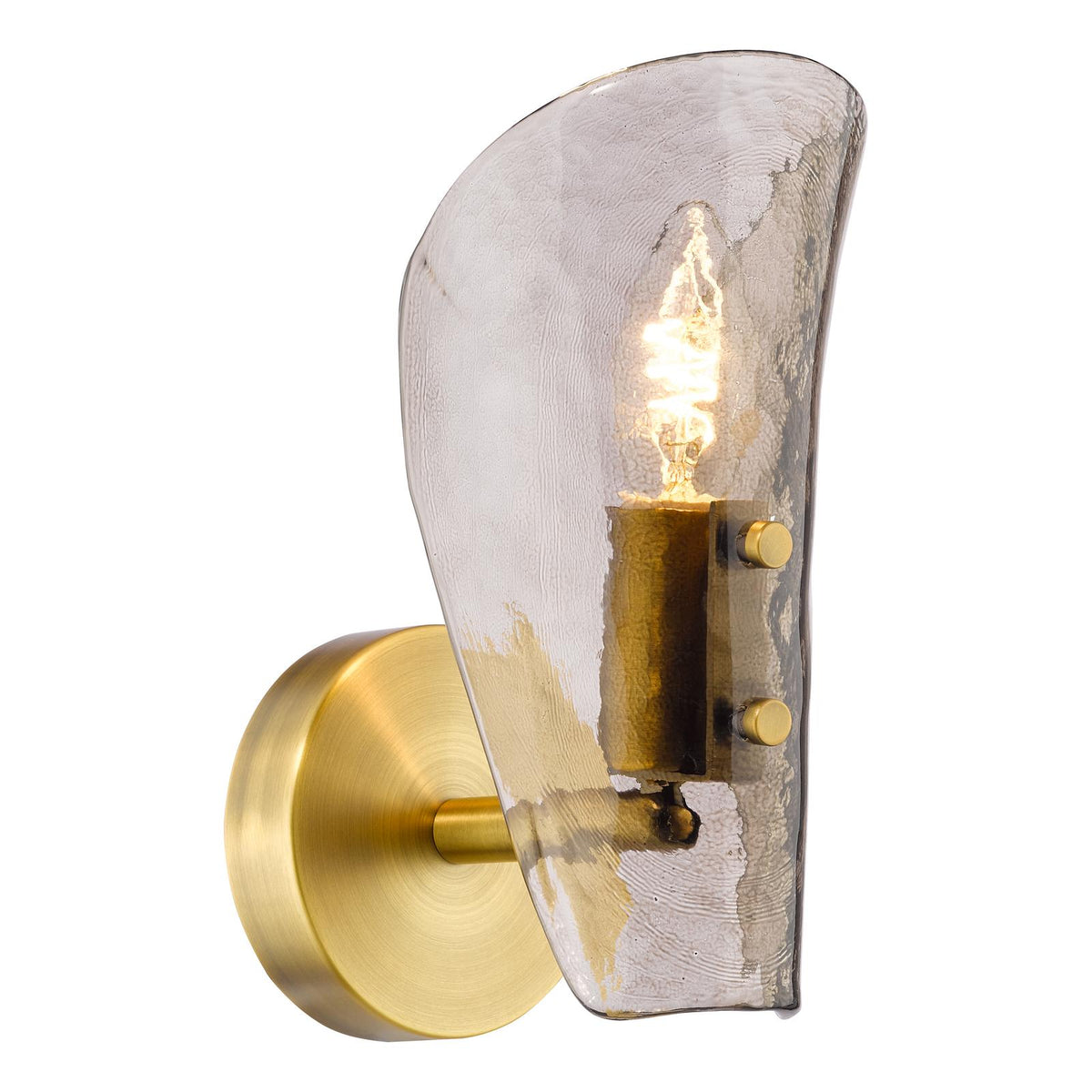 Dar Ordelle Adjustable Wall Light Antique Bronze and Tea Smoked Glass