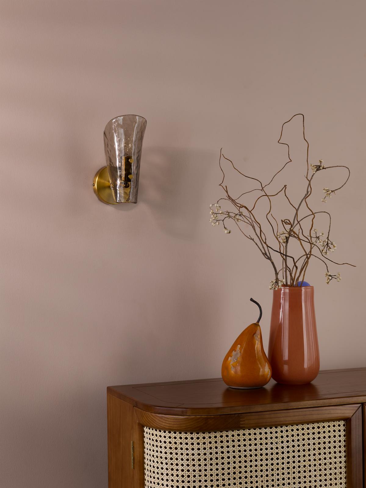 Dar Ordelle Adjustable Wall Light Antique Bronze and Tea Smoked Glass
