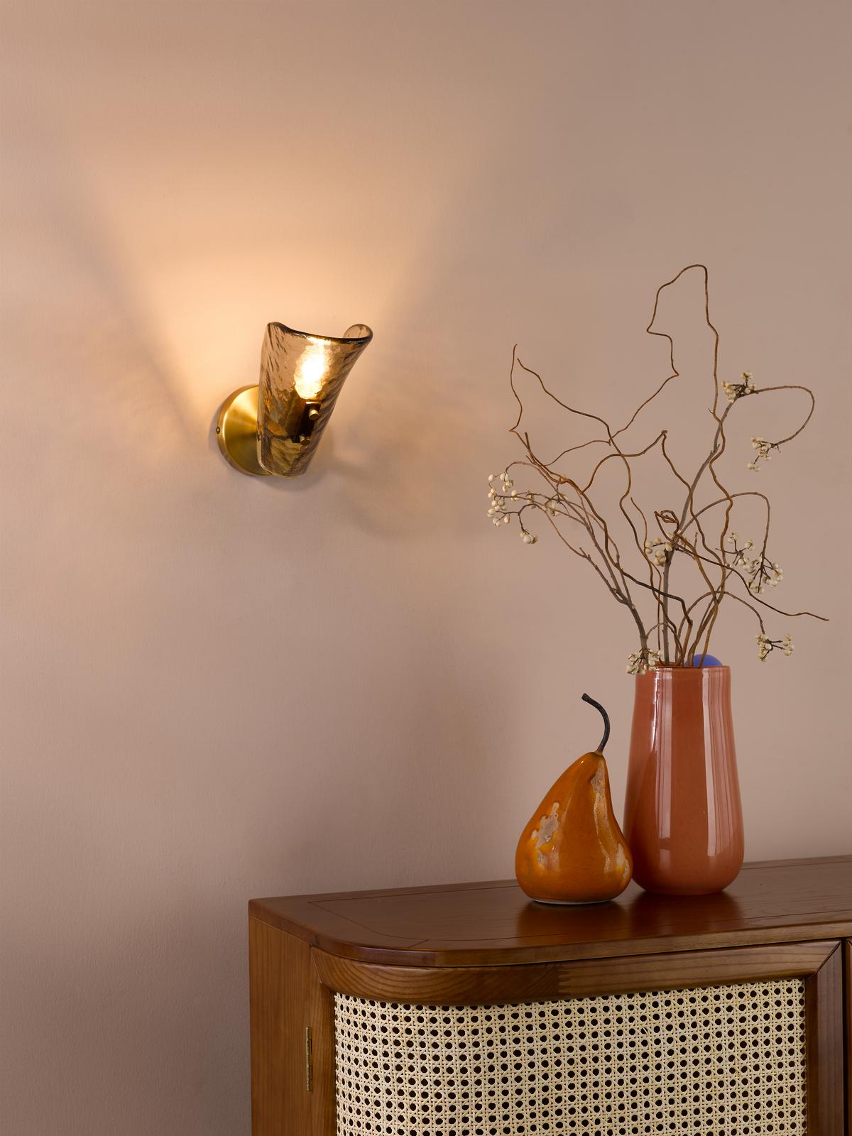 Dar Ordelle Adjustable Wall Light Antique Bronze and Tea Smoked Glass