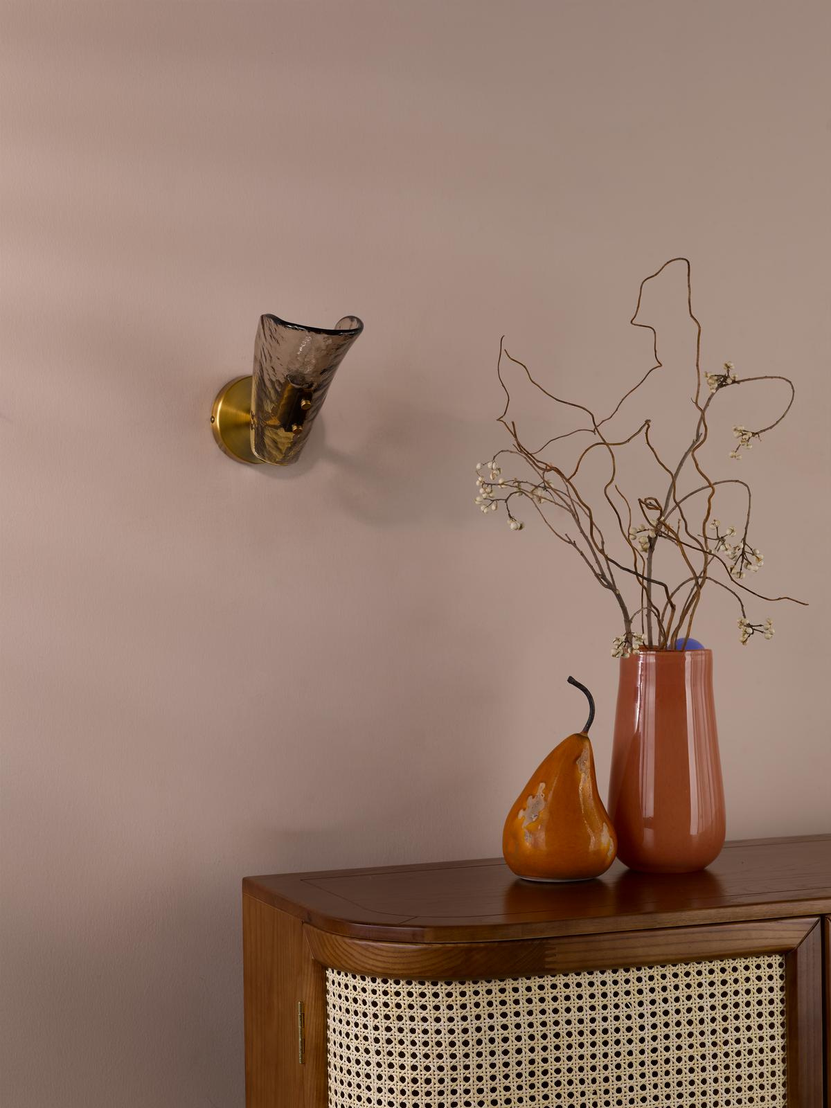 Dar Ordelle Adjustable Wall Light Antique Bronze and Tea Smoked Glass