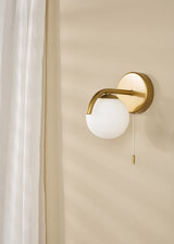 Dar Orlena Wall Light Satin Gold and Opal Glass