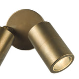Dar Ortega 2 Light Outdoor Wall Light Aged Brass and Glass IP65