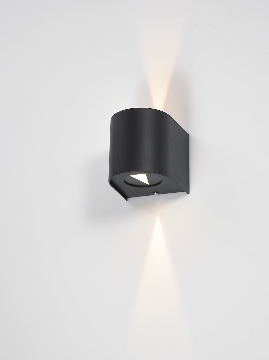 Dar Orville 2 Light Outdoor Wall Light Matt Black LED IP44