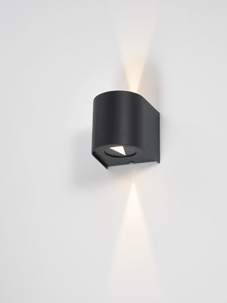 Dar Orville 2 Light Outdoor Wall Light Matt Black LED IP44